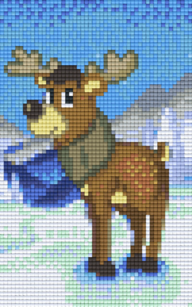 Moose Two [2] Baseplate PixelHobby Mini-mosaic Art Kit image 0